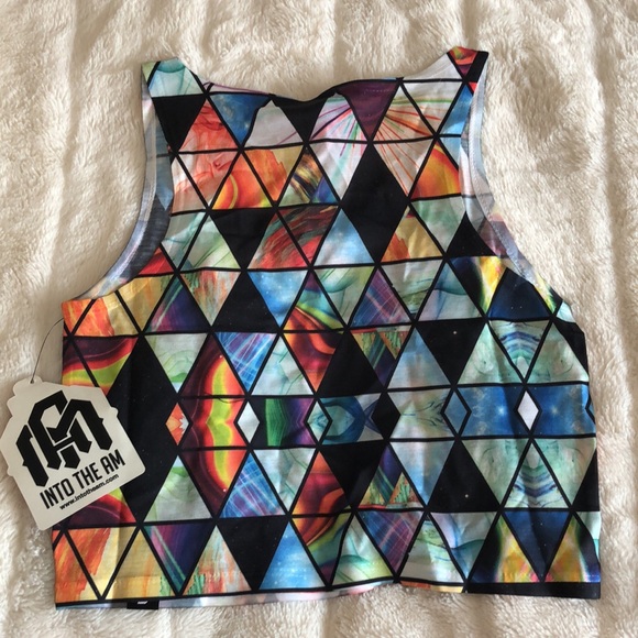 Colorful Geometric Crop Top - Picture 3 of 3